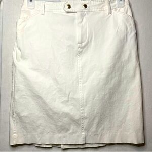 Lauren Ralph Lauren French Toile Pencil Skirt White Cotton | Size 6